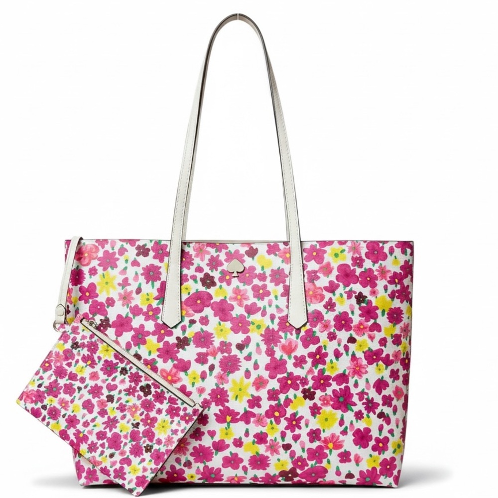 Kate Spade New York “Molly” Floral Tote with Matching Pouch. Like brand new! ♠️